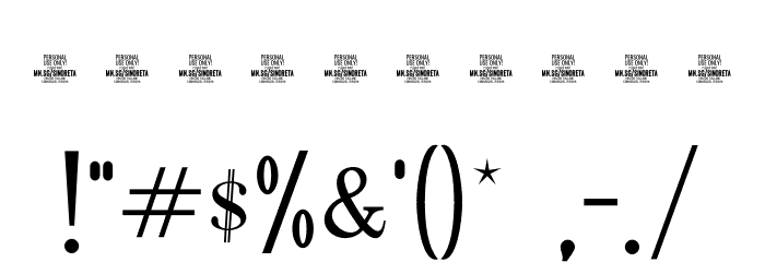 Sinoreta PERSONAL USE Regular Font OTHER CHARS