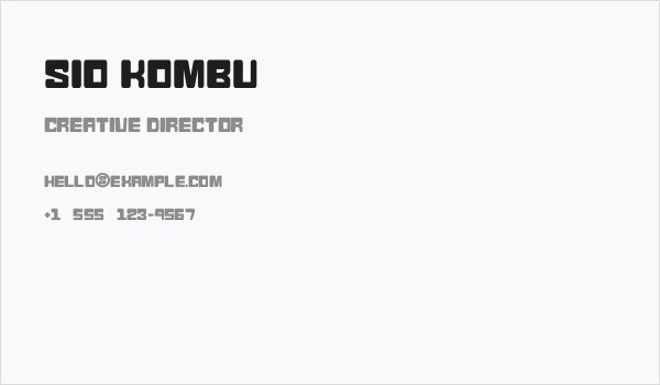 Sio Kombu Business Card