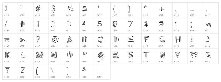 Sion Medium Character Map