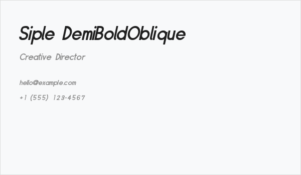Siple DemiBoldOblique Business Card