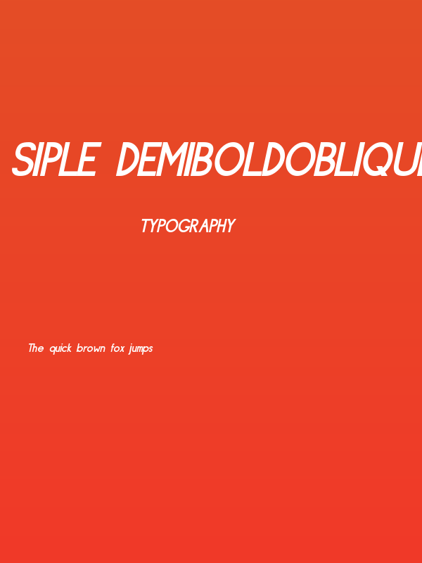 Siple DemiBoldOblique Poster