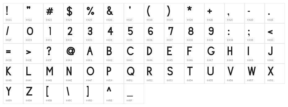 Siple DemiBold Character Map