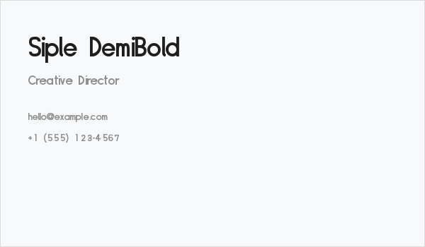 Siple DemiBold Business Card