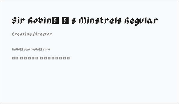 Sir Robin's Minstrels Regular Business Card