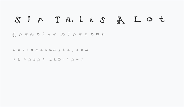 Sir Talks A Lot Business Card