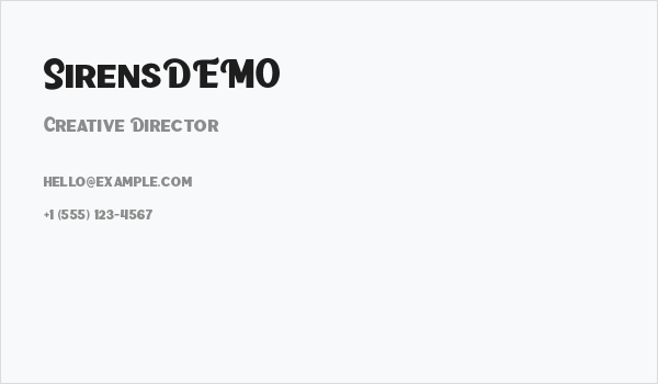 SirensDEMO Business Card