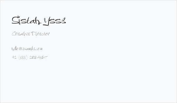 Sistah Ysse Business Card