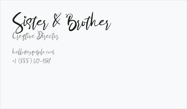 Sister & Brother Business Card