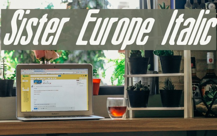 Sister Europe Italic फ़ॉन्ट examples