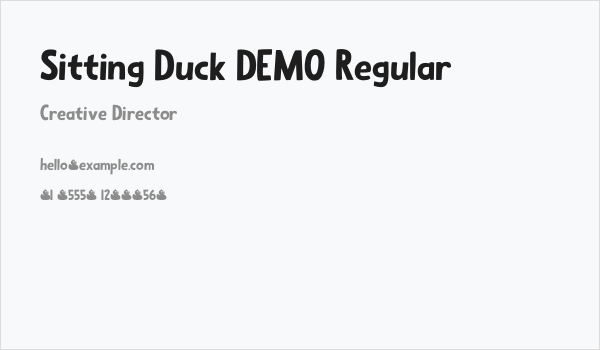 Sitting Duck DEMO Regular Business Card