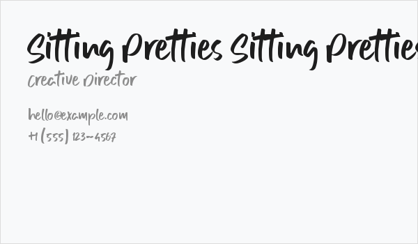 Sitting Pretties Sitting Pretties One Business Card