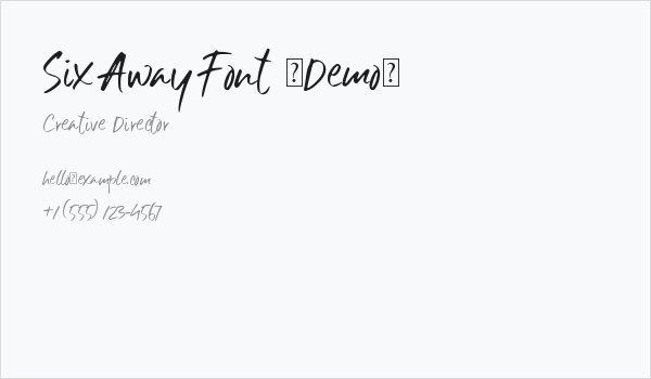 Six Away Font [Demo] Business Card