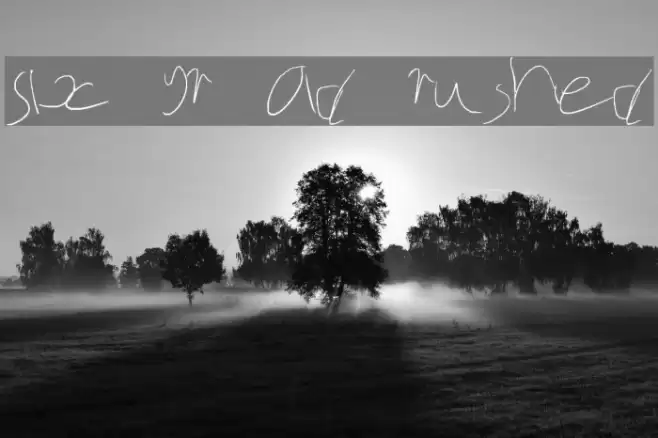 Six yr old rushed Font examples