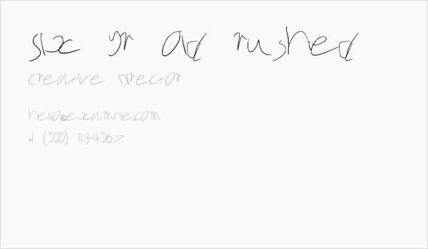 Six yr old rushed Business Card