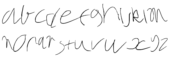 Six yr old rushed Font LOWERCASE