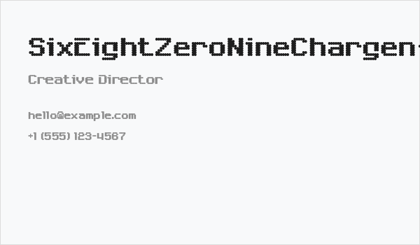 SixEightZeroNineChargen-Regular Business Card