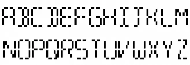 SixteenSegments Schriftart Groß