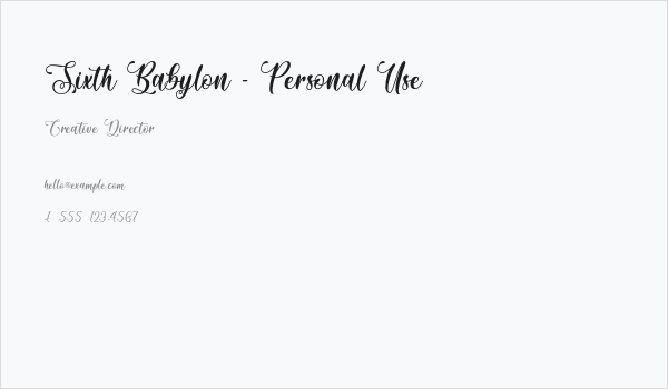 Sixth Babylon - Personal Use Business Card