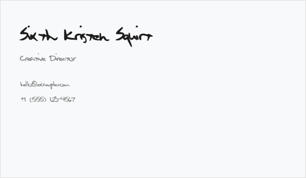 Sixth Kristen Squirt Business Card