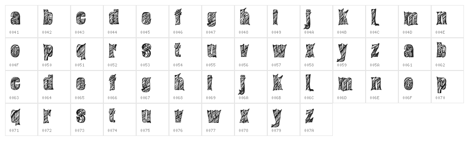 Sixties Regular Character Map