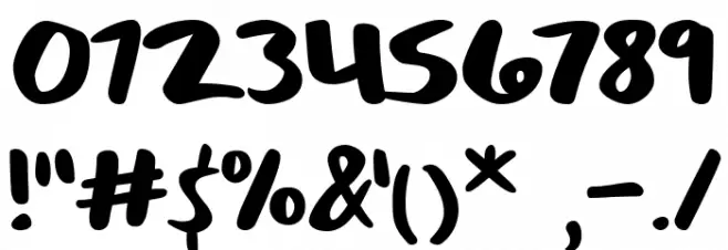 Sizable Quantity Font OTHER CHARS