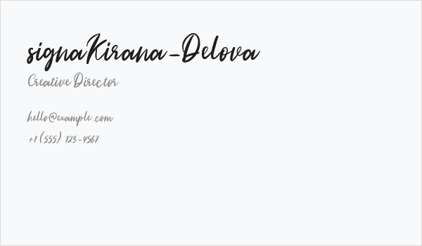 signaKirana-Delova Business Card