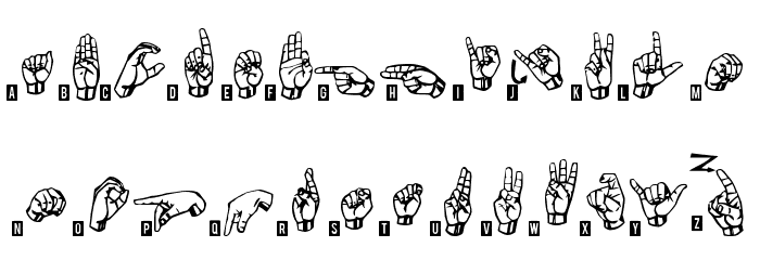 signs language tfb Font LOWERCASE
