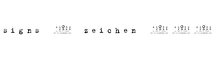 signs - zeichen 2.0  नि: शुल्क फ़ॉन्ट्स डाउनलोड