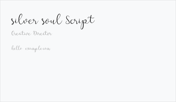 silver soul Script Business Card