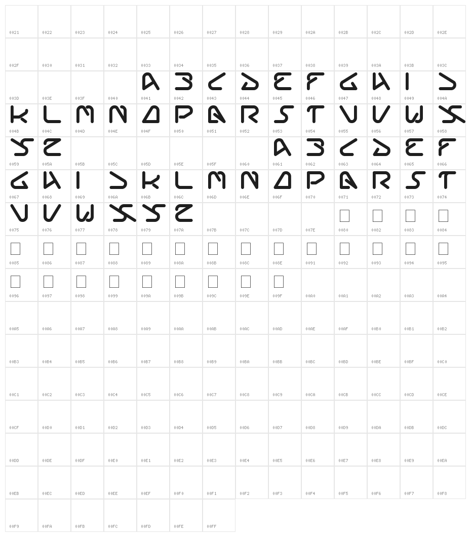 silverbend Character Map