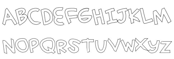 simplehand outline Font LOWERCASE