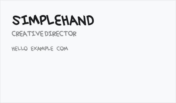 simplehand Business Card