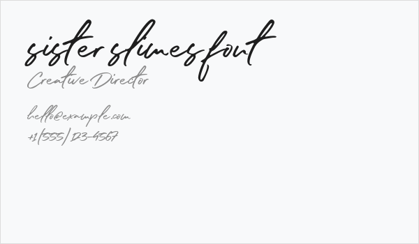 sister slimes font Business Card