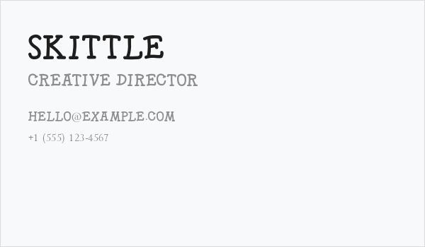 SKITTLE Business Card