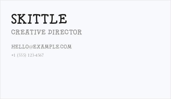 SKITTLE Business Card