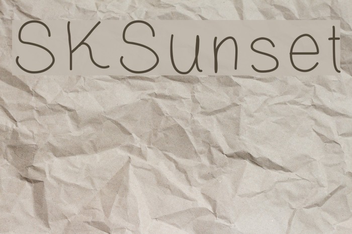 SKSunset Font examples