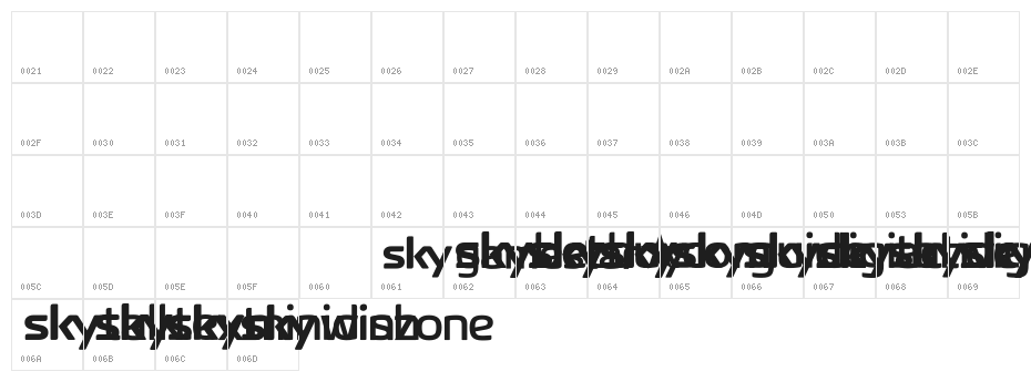 SKYfontbrands Character Map
