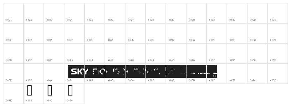 SKYfontnews Character Map