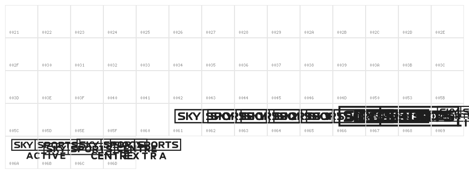 SKYfontsport Character Map