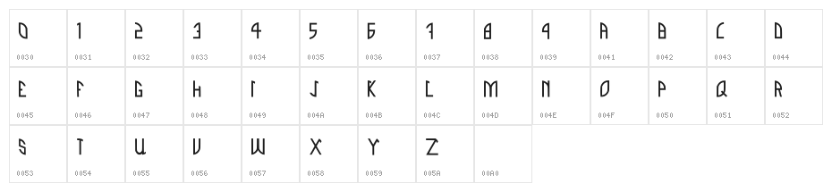 Sk Magot Caps Regular Character Map