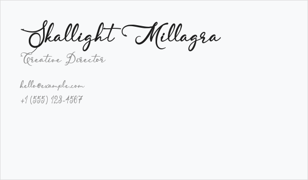 Skallight Millagra Business Card