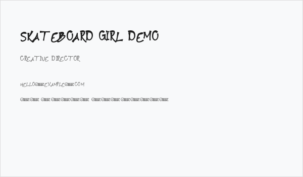 Skateboard Girl Demo Business Card