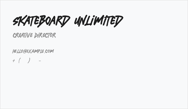 Skateboard Unlimited Business Card