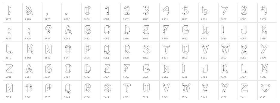 Skateboardfont Character Map