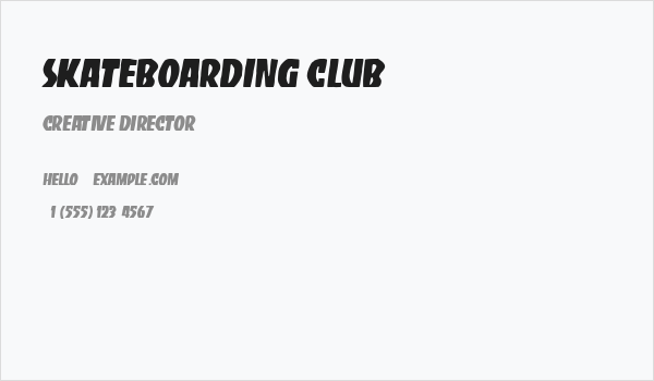 Skateboarding Club Business Card