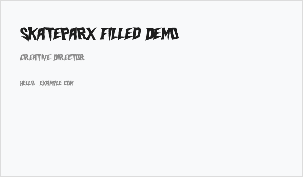 Skateparx Filled Demo Business Card