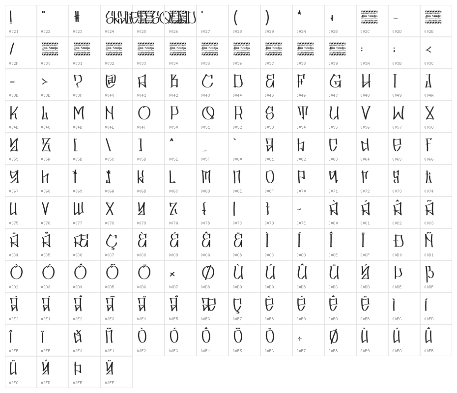 Skater Squad personal use Character Map