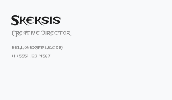 Skeksis Business Card