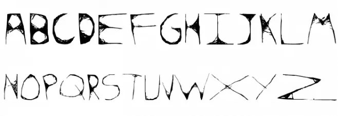 Skeleton Sketched Schriftart Groß