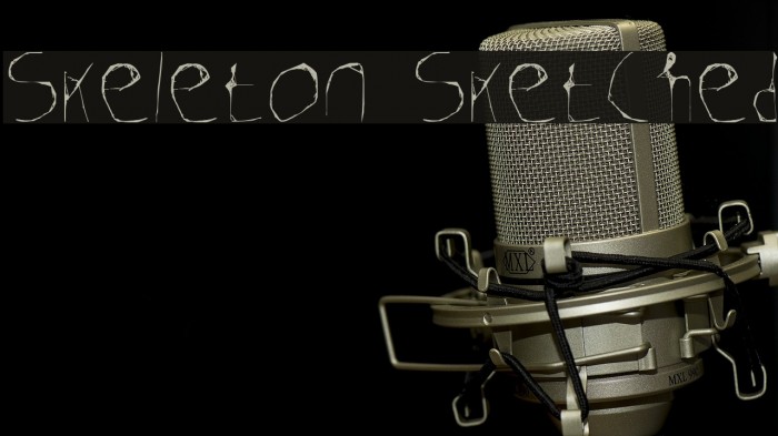 Skeleton Sketched Font examples